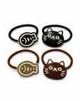 Cat & Fishbone Hair Ties – Set of 2
