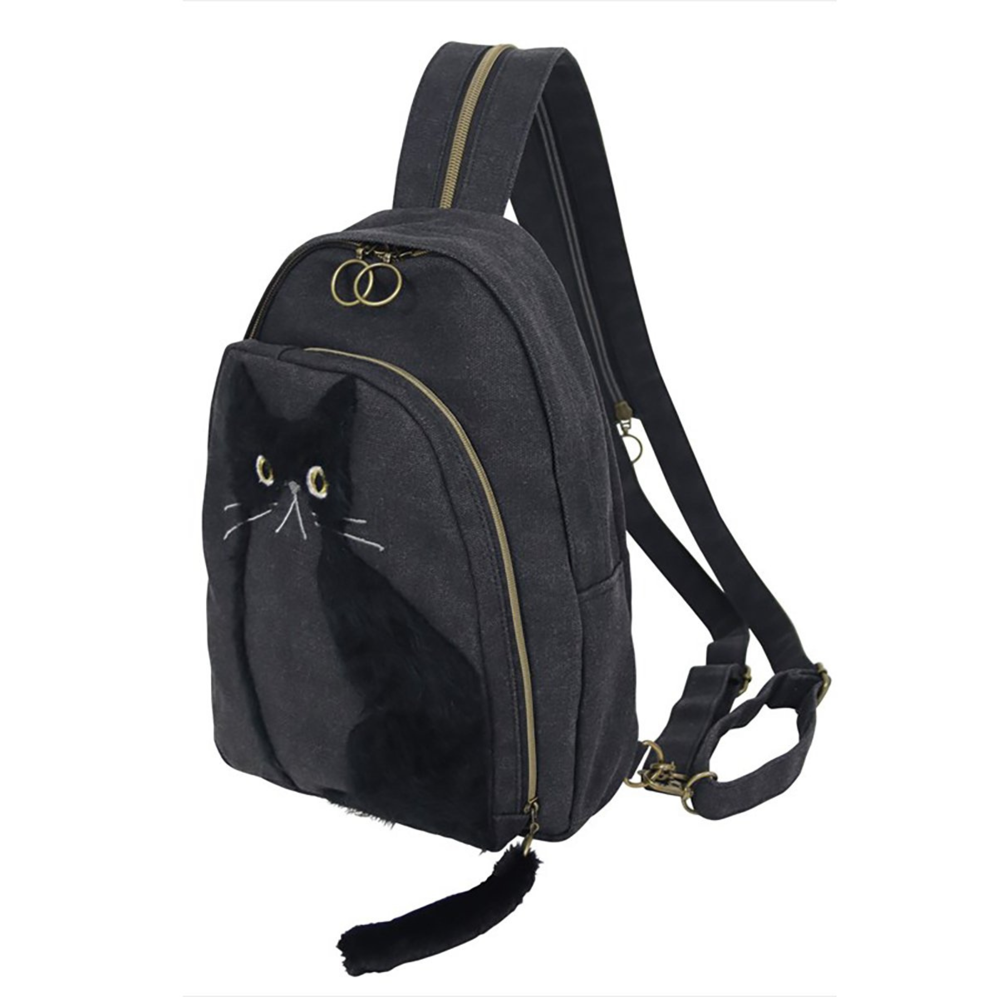 girls black cat mini backpack 2way Kitty Backpack – Bingo & Pumpkin