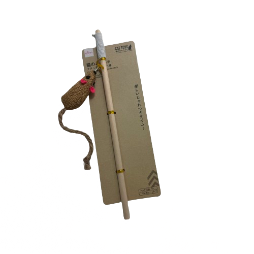 Cat Stick with Natural Small Mouse