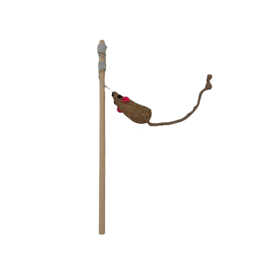 Cat Stick with Natural Small Mouse