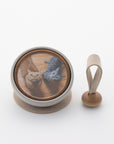 Tailo pet memorial bell in Cream featuring a photo of two cats