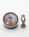 Tailo pet memorial bell in Mixed Gray designed for modern interiors
