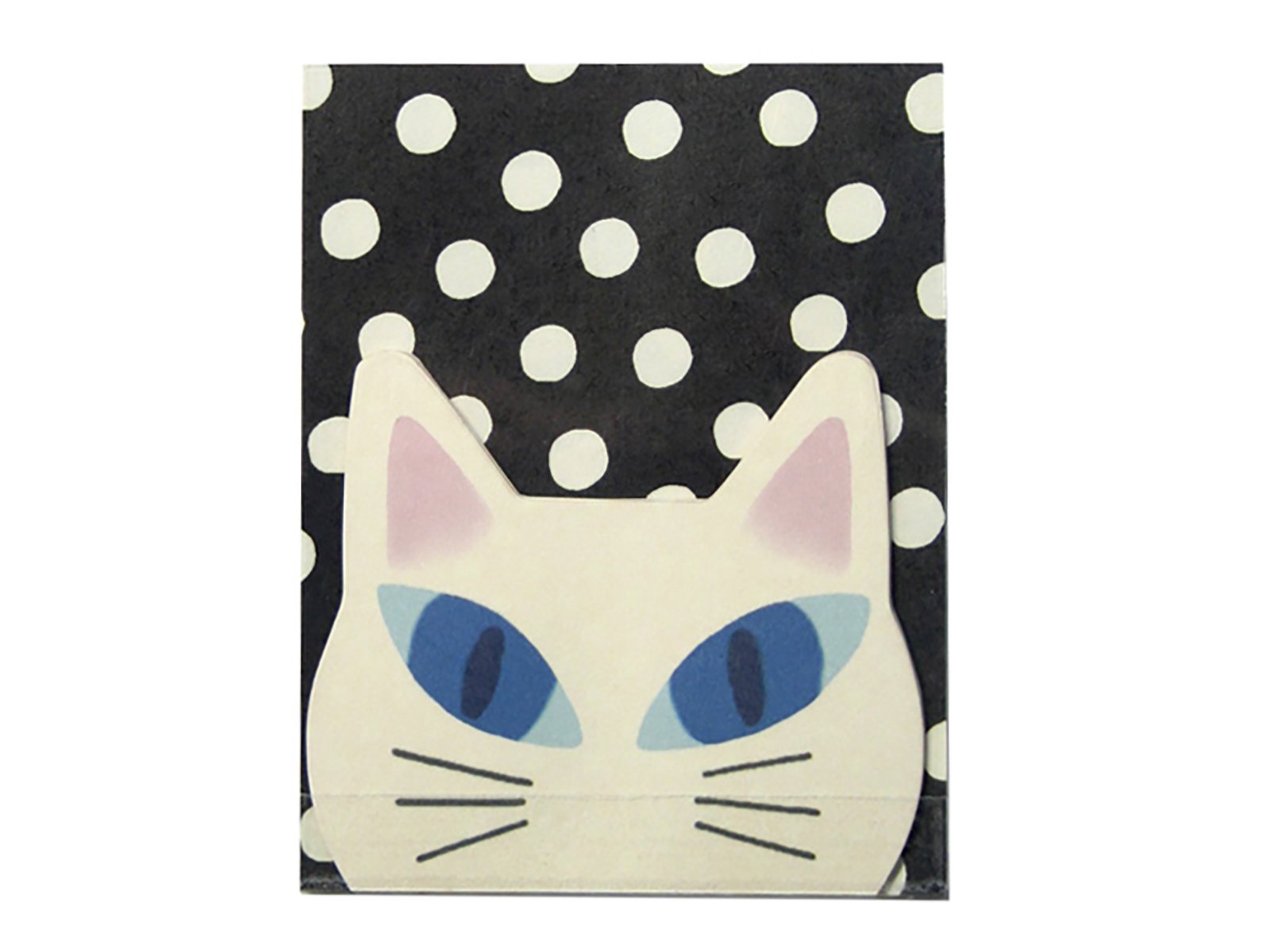 Kitty Sticky Note and Memo - Set of 2 (Black and White) white