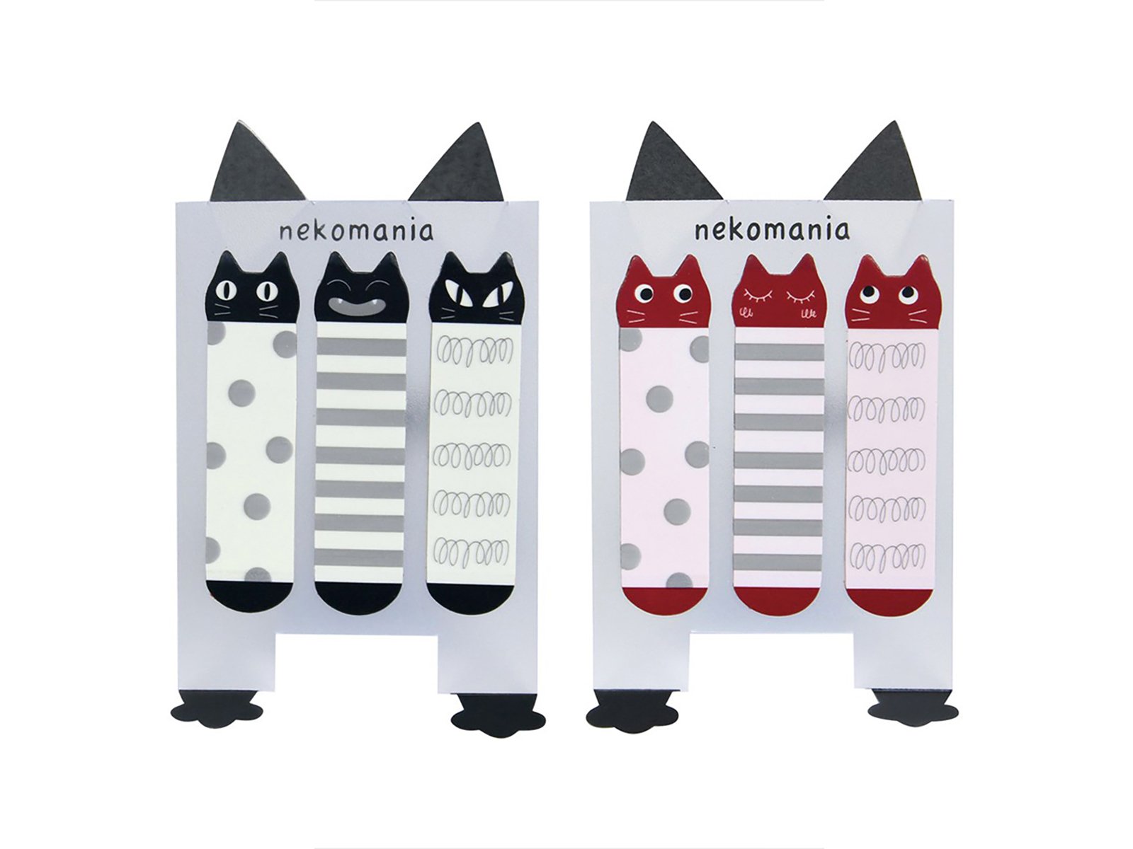 Kitty Trio Sticky Notes - Set of 2 (Black and Red) frontside