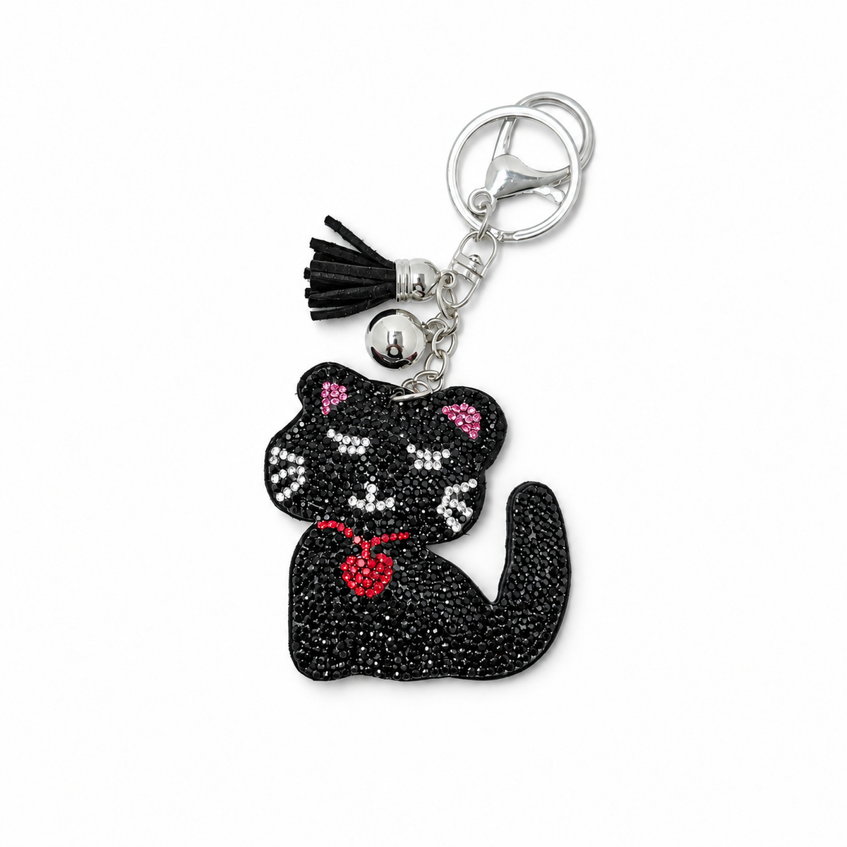 Rhinestone Cat Keychain