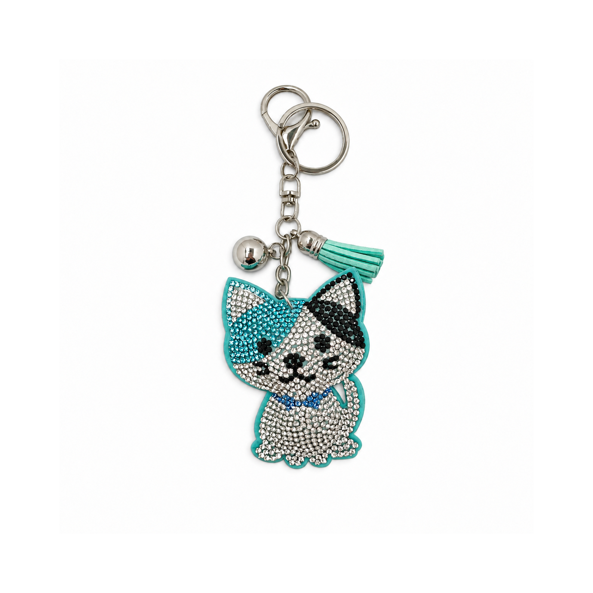Rhinestone Cat Keychain