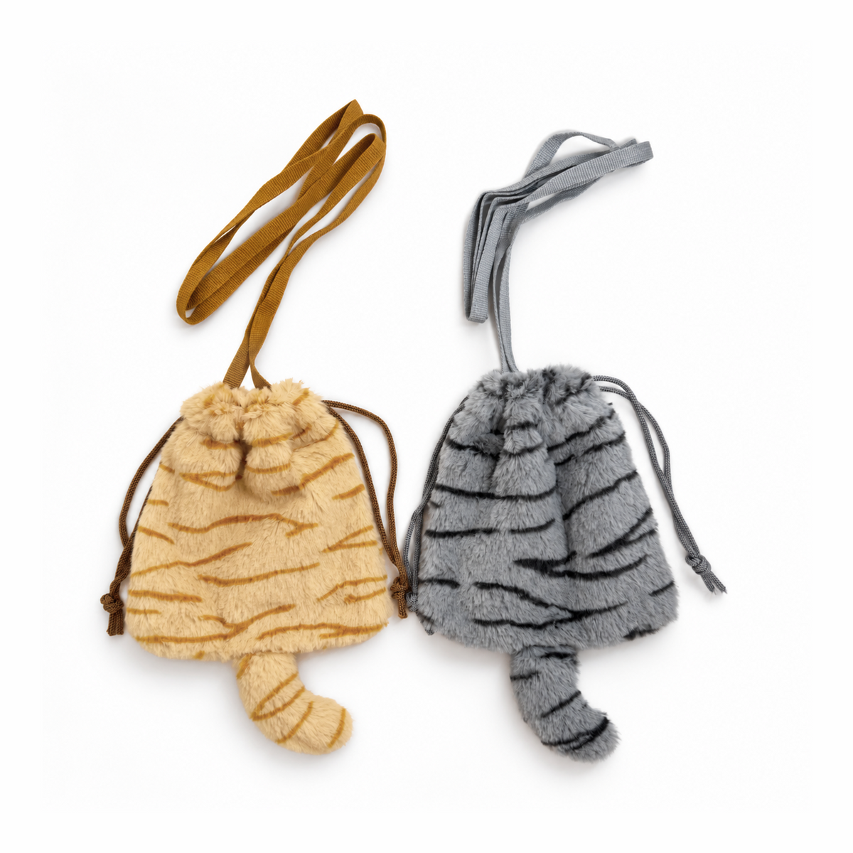 Fluffy Cat Drawstring Mini Shoulder Bag