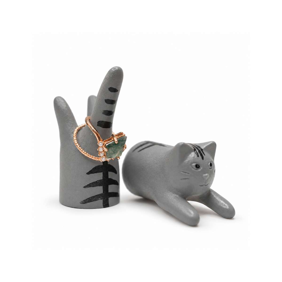 Jumping Cat Ring Stand
