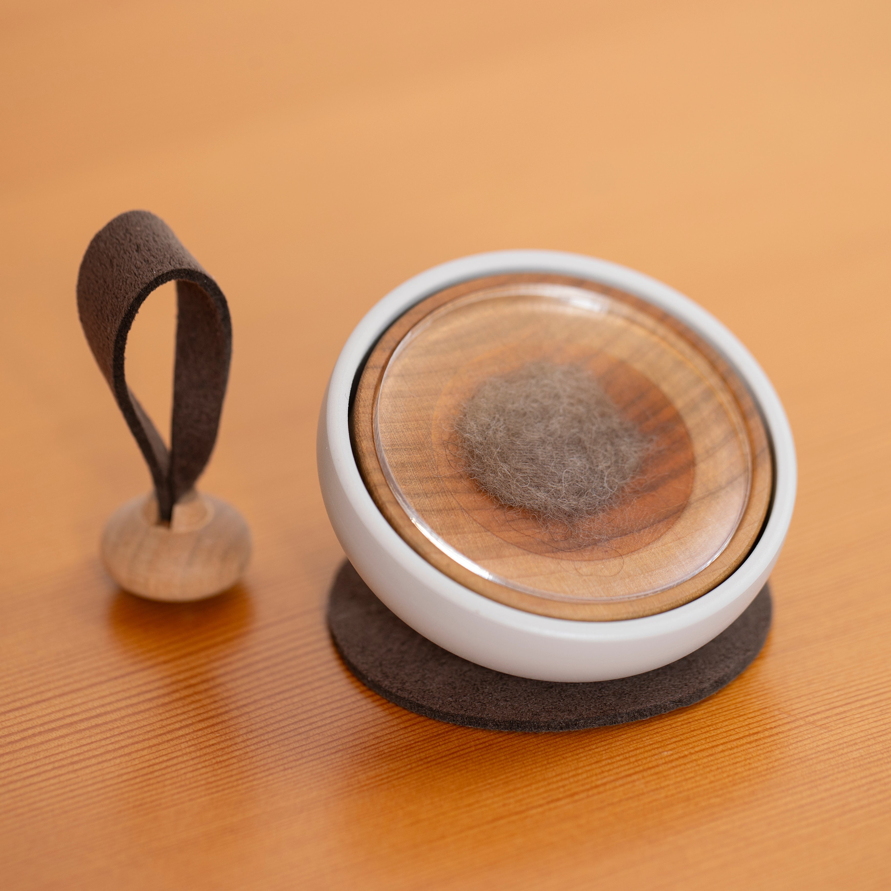Interior of Tailo bell showing storage space for pet keepsakes like fur or ashes