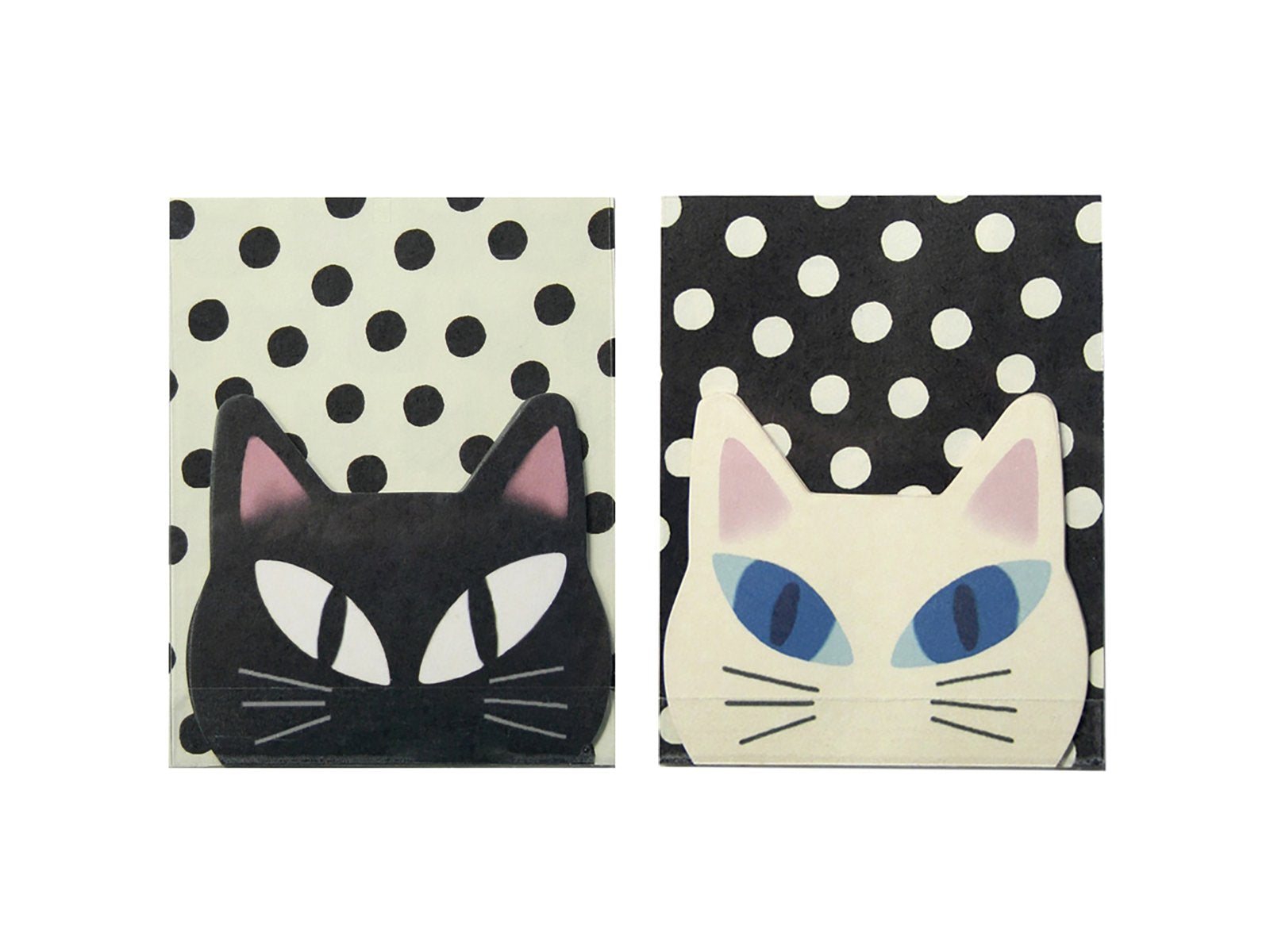 Kitty Sticky Note and Memo - Set of 2 (Black and White)