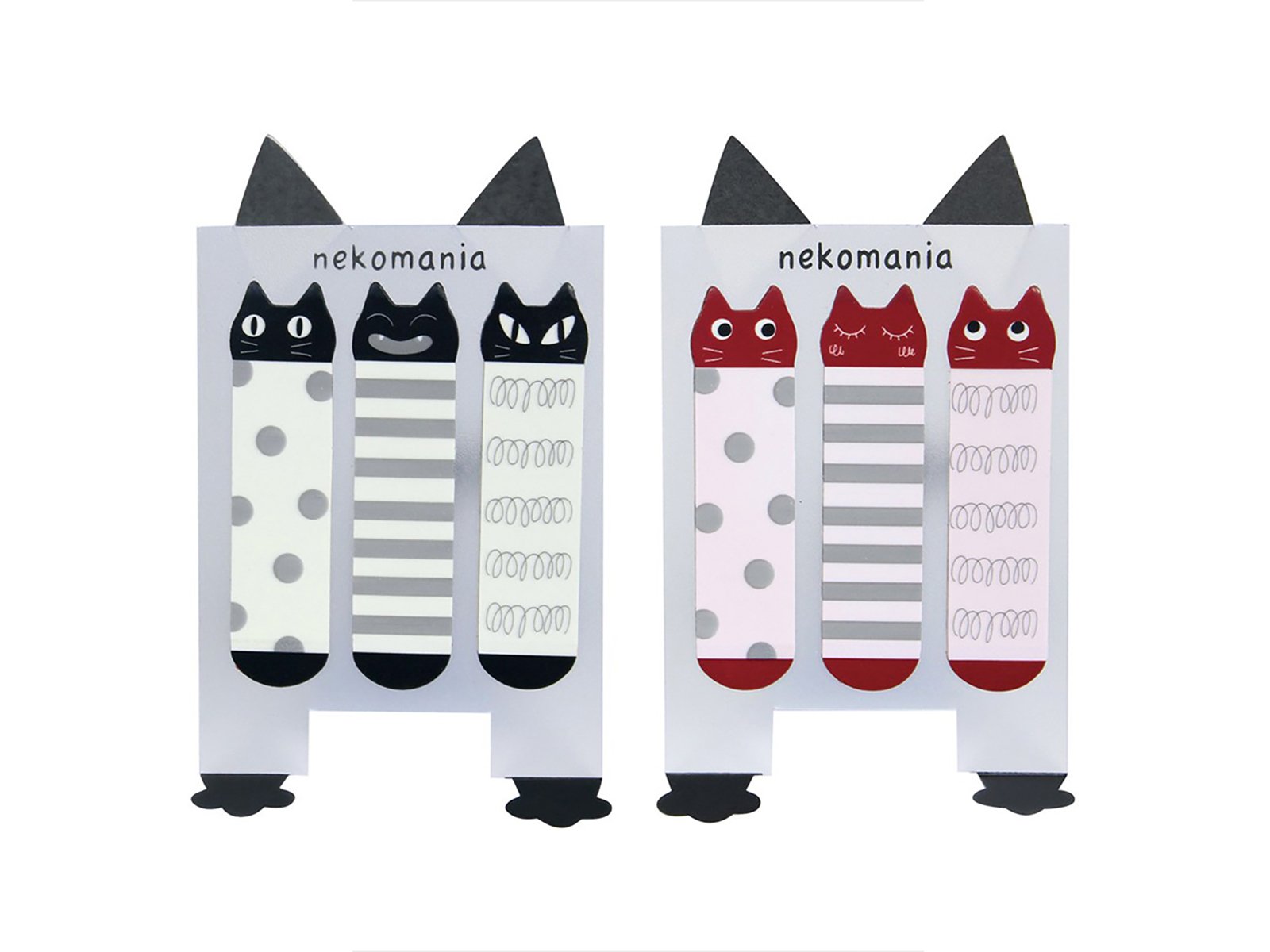 Kitty Trio Sticky Notes - Set of 2 (Black and Red) frontside