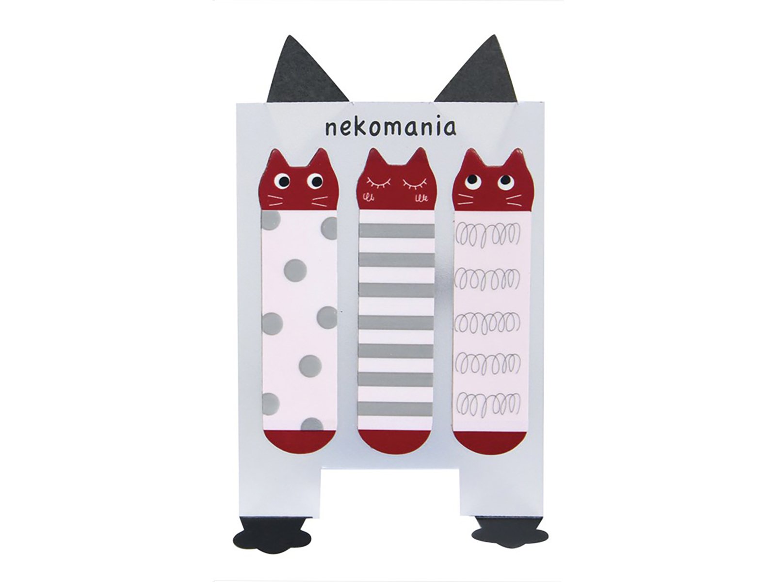 Kitty Trio Sticky Notes - Set of 2 (Black and Red) red frontside